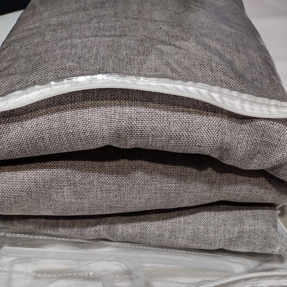 Plow & Hearth Stone Madison Double Layer Blackout Back Tab Pair of Curtains - Picture 2 of 5